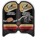 Sheba Perfect Portions Wet Cat Food Roasted Chicken & Beef Entrée In Gravy, (24) 2.6 Ounce Twin-Pack Trays