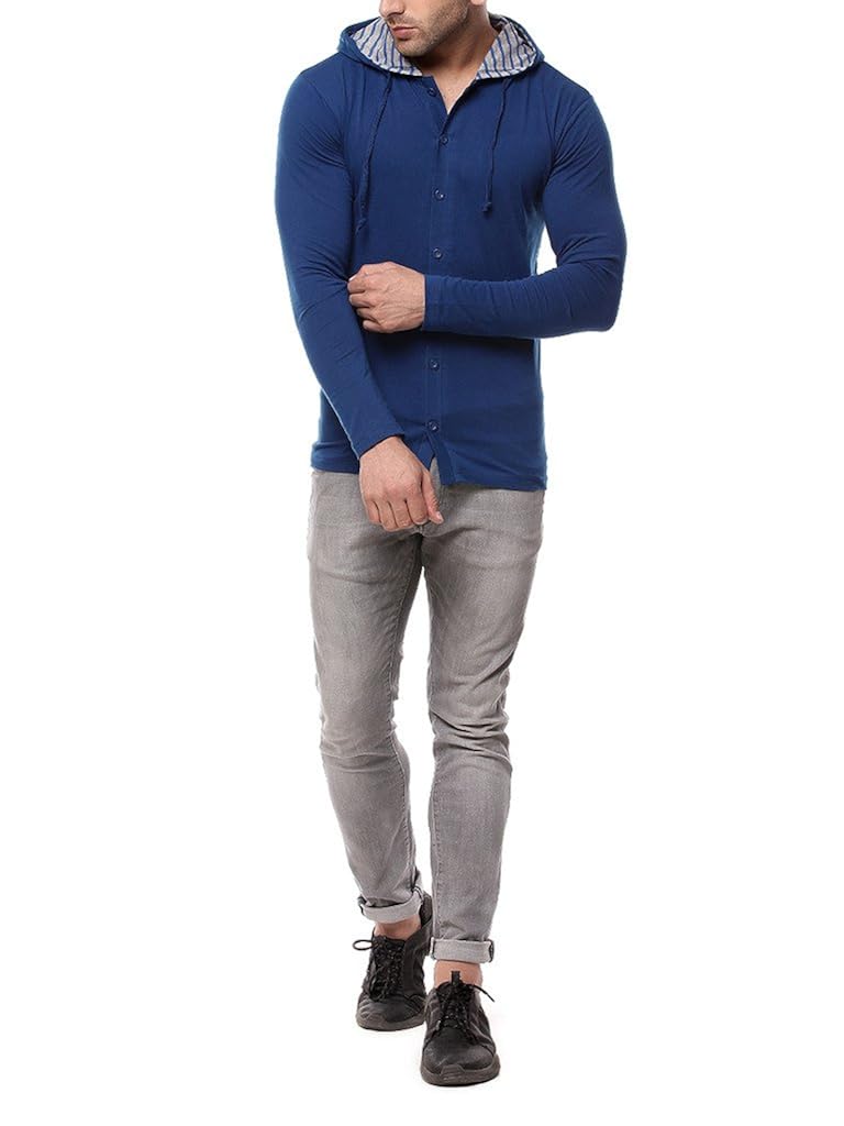 gritstones indigo full sleeve hooded t shirt gsfshd1289ind