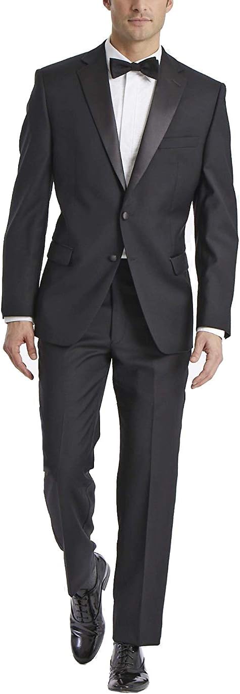 Carlo Lusso Men's Single Breasted 2 Button Front Notch Lapel Tuxedo Suit Set