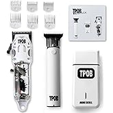 TPOB Slime 2 Barber Hair Clippers Trimmer Shaver Set for Men with Matte White Case and Fade Blade