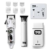 TPOB Slime 2 Barber Hair Clippers Trimmer Shaver Set for Men with Matte White Case and Fade Blade