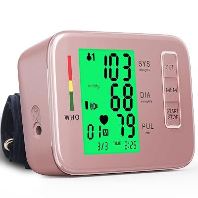 Blood Pressure Monitors,Pink Blood Pressure Machine Bp Cuff Automatic Upper Arm with 8.7”-16.5 inches Adjustable Automatic High Blood Pressure Cuff for Home Use 2 x 90 Sets Memory (Blue BP Cuff)