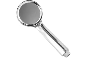 Silver Shower Head High Pressure Handheld with Turbo Energy Water Saving for Bathroom, Made of ABS Plastic