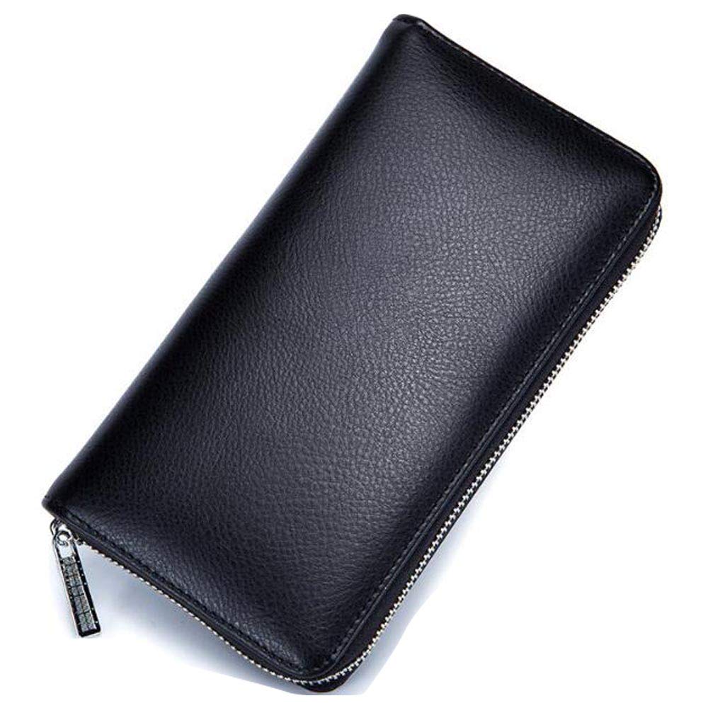 SZJH Credit Card Wallet Leather RFID Wallet for Women Men Zipper Multi Card Case Purse Huge Storage Capacity