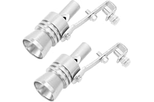 GOWXS LOUDER Aluminum Alloy Universal Turbo Whistle,Turbo Sound Exhaust Muffler Pipe Whistle Car Roar Maker, Car Tail Whistle,Car Blow off valve Tip Simulator Whistler (Silver_XL_2PCS)