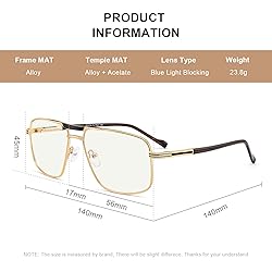 RB.Pilot Reading Glasses for Men Square Double