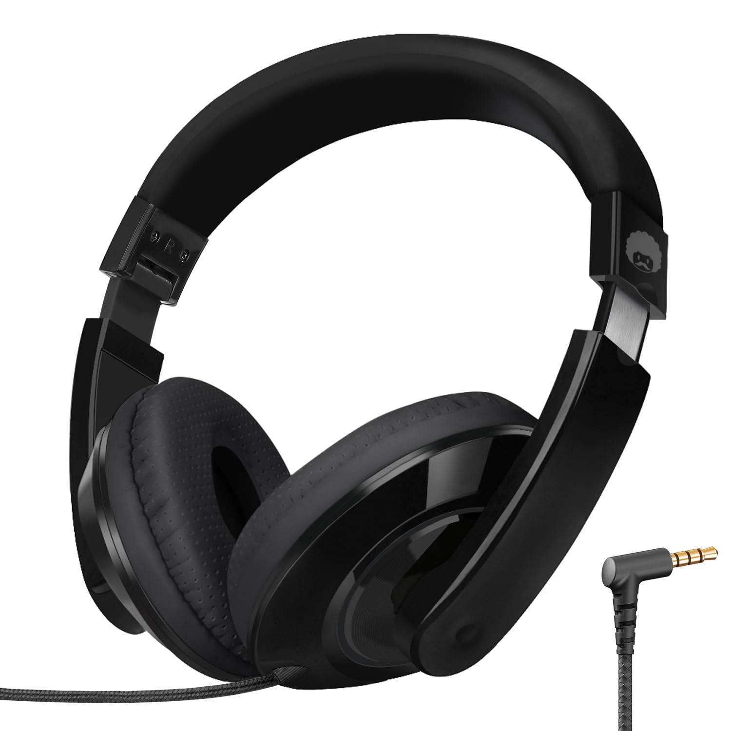 Rockpapa Comfort Kids Headphones, Over Ear Headphone Wired, Childrens Head phones with Adjustable Headband, Stereo Sound, Wired Headphones for Kids Girls Teens Adults (Black)