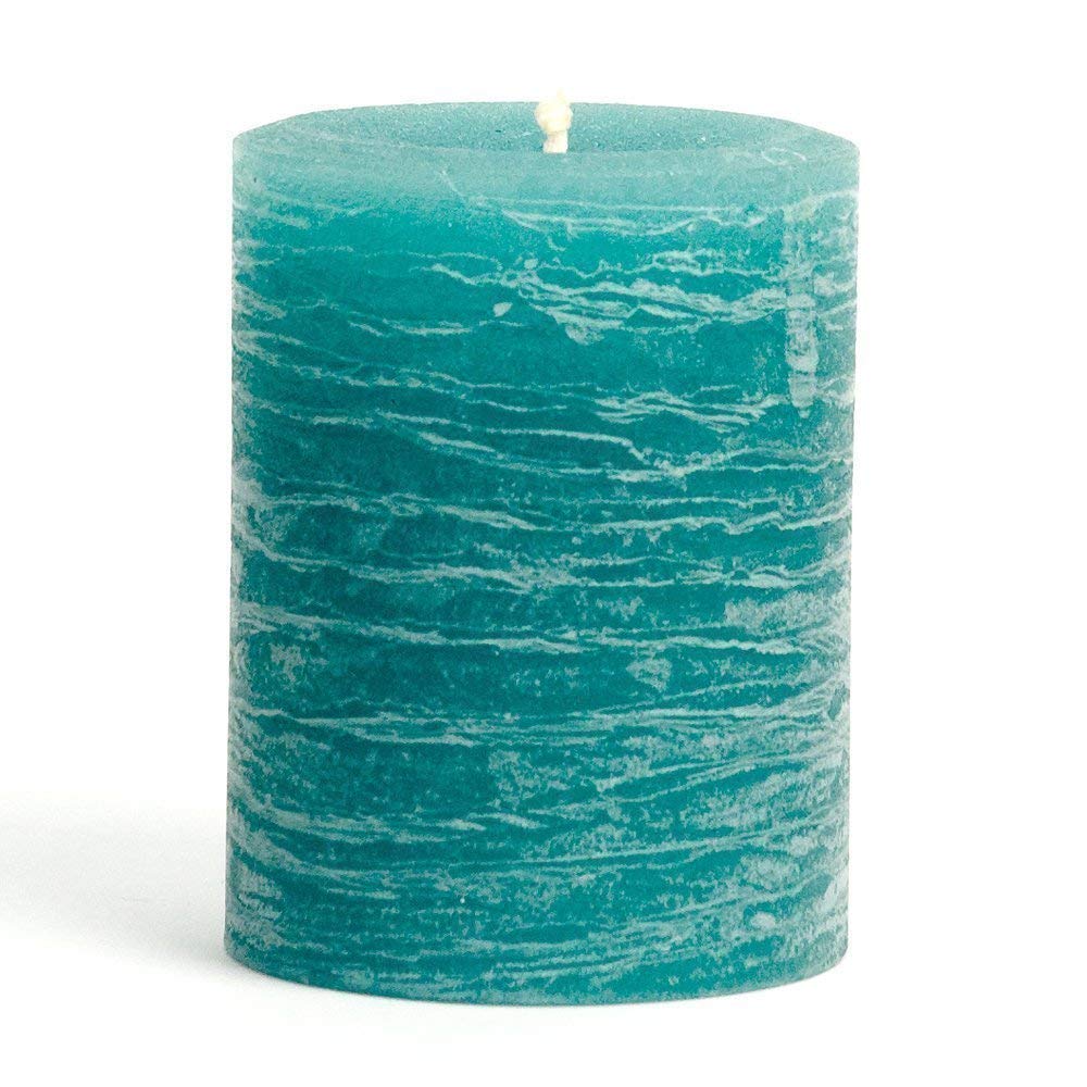 Nordic Candle Rustic Pillar Candle 3x4 Inch Teal