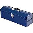 TCE ATB101U-1 Torin Portable Steel Tool Box: 19" Hip Roof Style with Metal Latch Closure and Removable Storage Tray, Blue