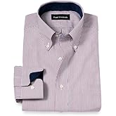 Paul Fredrick Men's Classic Fit Non-Iron Cotton Stripe Dress Shirt