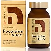NatureMedic Fucoidan Powered with AHCC&reg; Brown Seaweed Immunity Supplement with High Purity Mekabu Mozuku Agaricus 1 Bottle - 160 Vegetable Capsules