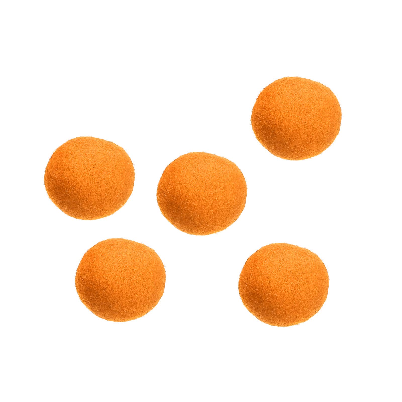 PATIKIL Wool Felt Balls Beads Wool Woolen Fabric 3cm 30mm Orange for Home Crafts Handcrafts Project DIY Pack of 5
