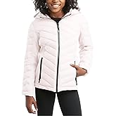 Reebok Girls Winter Jacket - Weather Resistant Hooded Quilted Puffer Parka Girls Jacket - Lightweight Warm Winter Coat