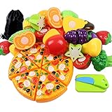 LoveS 24pcs Cutting Fruit Vegetable Kitchen Pretend Food Play Set Educational Toy For Children Kids