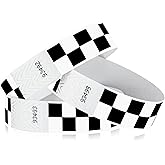 500 WristCo Black Checkered/Checks Tyvek Wristbands for Events - Comfortable Tear Resistant Paper Bracelets ID Wrist Bands for Concerts Festivals Admission Party Identification