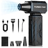 Compressed Air Duster, 390000RPM Powerful Electric Air Duster, 100-Gear Stepless Adjustable Cordless Air Blower with Brushles