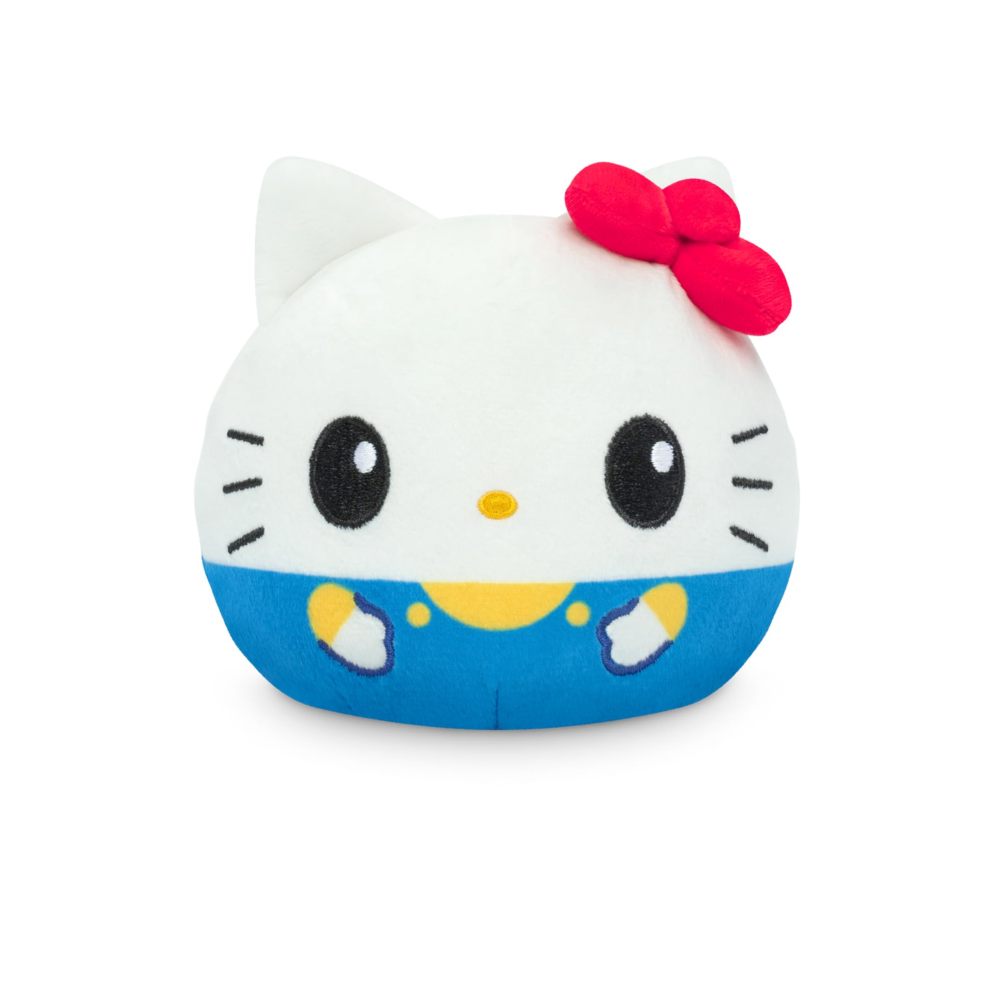 TeeTurtle Reversible Sanrio Hello Kitty and Cinnamoroll Plushie 4-Inch Two-Sided Flip Plush Toy with Embroidered Details - Cute Mini Collectible Plush for Kids, Teens, and Adults