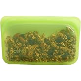 Stasher Premium Reusable Silicone Food Storage Bag, Snack, Lime, 12 oz | Food-Safe Silicone, BPA-Free, Leak-Free, Eco-Friendly, Freezer, Microwave, Dishwasher, Oven Safe, Meal Prep, Snack Bags