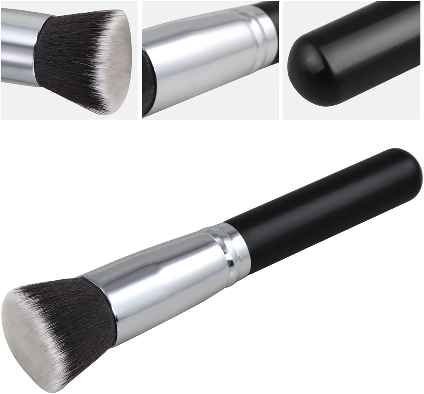 TRIXES Flat Top Kabuki Make Up Brush, for Liquid Powder or Cream Makeup - Image 3