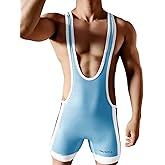 Gymskop Men's Wrestling Singlets Athletic Supporters Slim Fit Sport Bodysuit Sleeveless Active Wrestling Leotard Jumpsuits