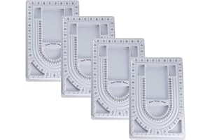 MIAO YUAN 4PCS DIY Hand String Necklace Design Plate Beaded Measuring Tray Jewelry Making Tray Size Measuring Panel Flocking Jewelry Finishing Tray