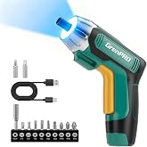 GRENPRO 4V Electric Screwdriver Rechargeable, Cordless Screwdriver, USB Small Power Screwdriver Set with Bits, Ideal for Home Repairs, Green, 12pcs