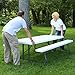 Lifetime 80215 Folding Picnic Table, 6 Feet, White Granite