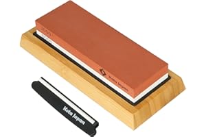 Kota Japan Combination Dual Sided 3000-8000 Grit Diamond Knife Sharpener Whetstone Set for Coarse Sharpening & Fine Polishing. Water Stone Kit | Adjustable Bamboo Holder Base | Precision Blade Guide