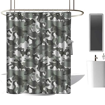 Amazon Com Shower Curtains Nerdy Camouflage Monochrome Attire