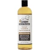 4Legger All Natural Organic Oatmeal Dog Shampoo for Itchy Skin with Aloe, Coconut &amp; Lavender Essential Oil, Hypoallergenic, Moisturizing for Normal, Dry, Itchy, or Sensitive Skin, USA Made, 16 oz