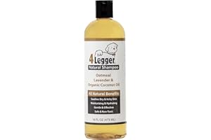 4Legger Organic Dog Shampoo USDA Certified Organic, All Natural Hypoallergenic Dog Shampoo with Oatmeal, Lavender, and Coconut Oil - Organic Oatmeal Shampoo for Dogs - Dog Shampoo for Itchy Skin 16 oz