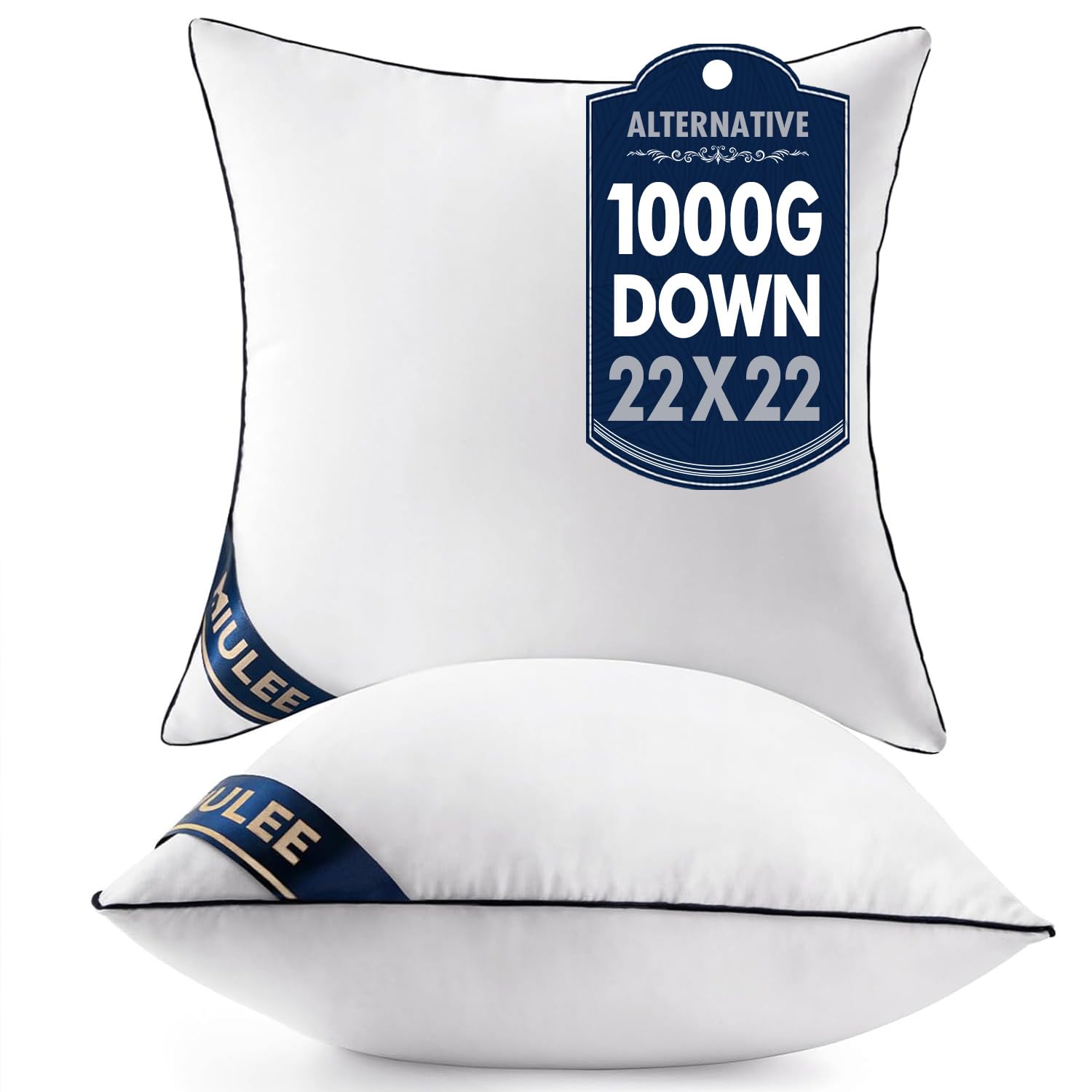 Photo 1 of MIULEE 22x22 Pillow Inserts Set of 2 Throw Pillows 22 Inch Premium Down Alternative Pillow Inserts Decorative Pillow Stuffer for Sofa, Couch (22x22 inch, Set of 2)