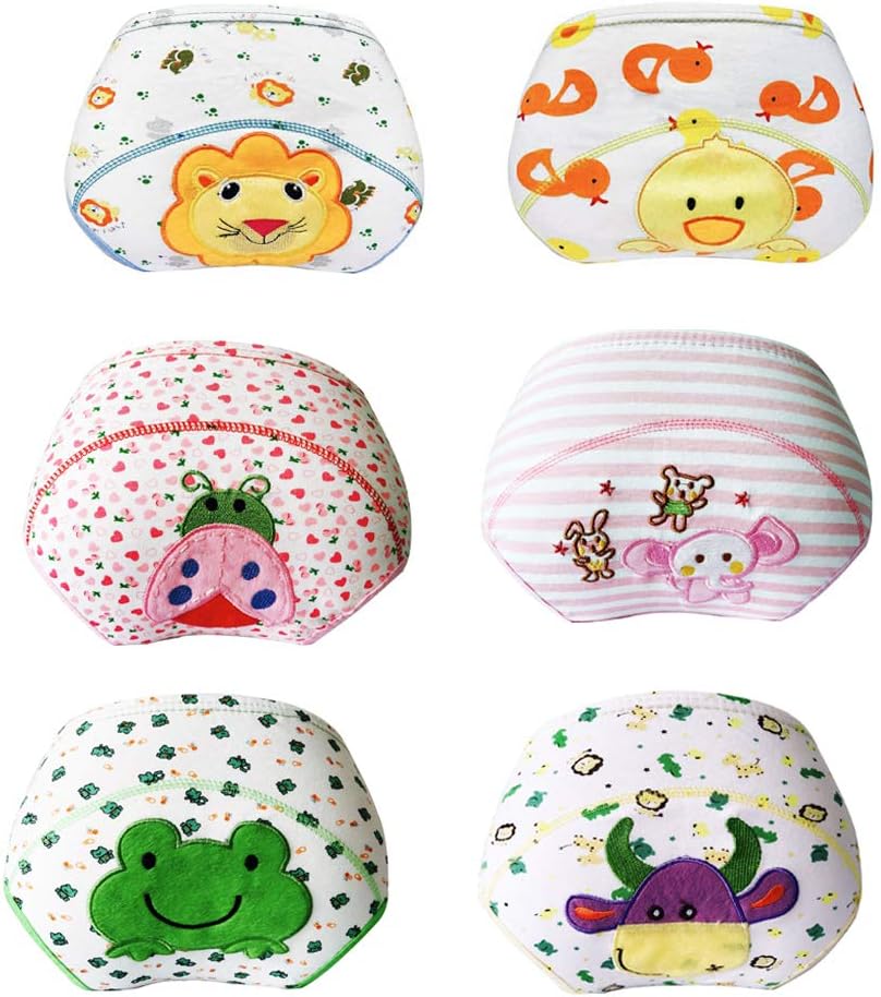 Lazzon Baby Potty Training Pants Reusable Cotton Underwear Nappy Underpants for Kids 1-3 Year