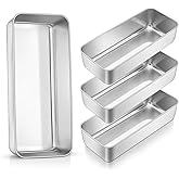 TeamFar Loaf Pan, 12 x 5 Inch Stainless Steel Loaf Pans for Baking Bread, 4 Pack Large Bread Loaf Baking Pan for Homemade Bread, Meatloaf, Cake, Brownies, Non-Toxic, Heavy-duty, Oven & Dishwasher Safe