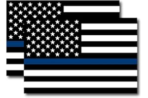 Magnet Me Up Thin Blue Line American Flag Decals, 2 Pack, 4x6 Inch, Black and Blue, Premium Automotive Magnets for Car, Truck, SUV, Crafted with Pride in The USA to Honor Police and Law Enforcement