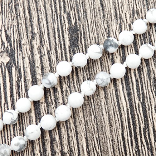 Mala Beads Bracelet, Buddhist Prayer Beads bracelet,hand knotted mala bracelet (Howlite)
