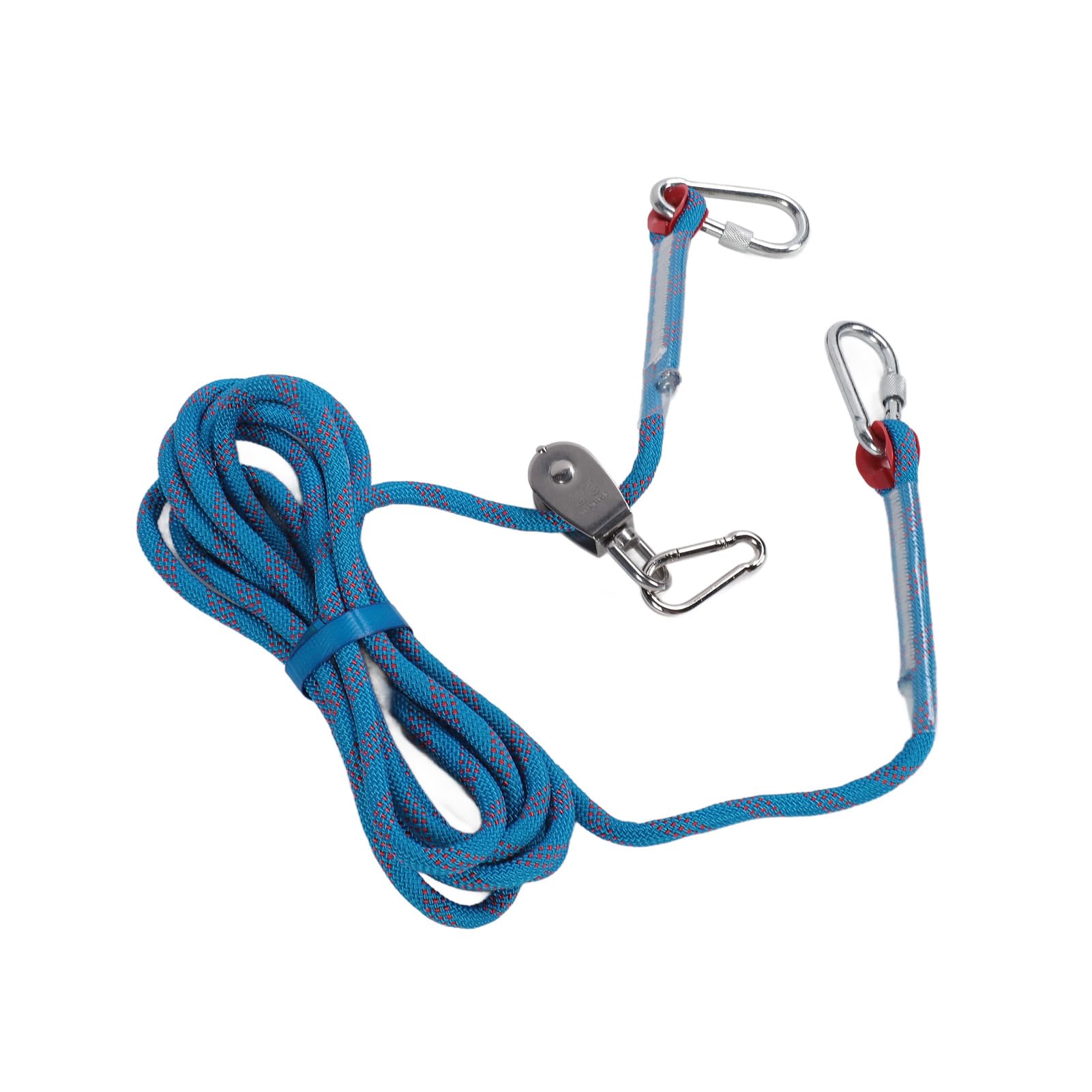 Dog Runner Cable Easy Installation 360 Degree Rotating Pulley Reflective 16.4' Trolley System Dog Tie Out Cable (Blue)