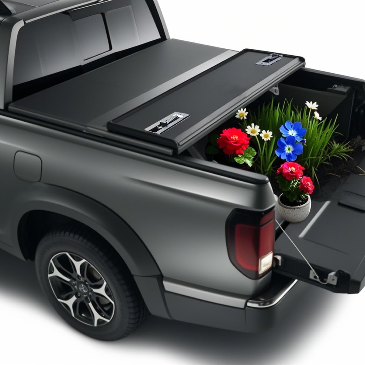 Photo 1 of 5ft Hard Folding Tonneau Cover for Honda Ridgeline Truck Bed Covers 64'' Bed 2017 2018 2019 2020 2021 2022 2023 2024 2025 Tri Fold Style 5 FT (NOT for Track Sys. & Roll Bar)