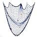 eZAKKA Decorative Fish Net, 79 x 59inch Mediterranean Style Nautical Decorative Fishing Net Wall Hangings Decoration with Sea Shells, Blue
