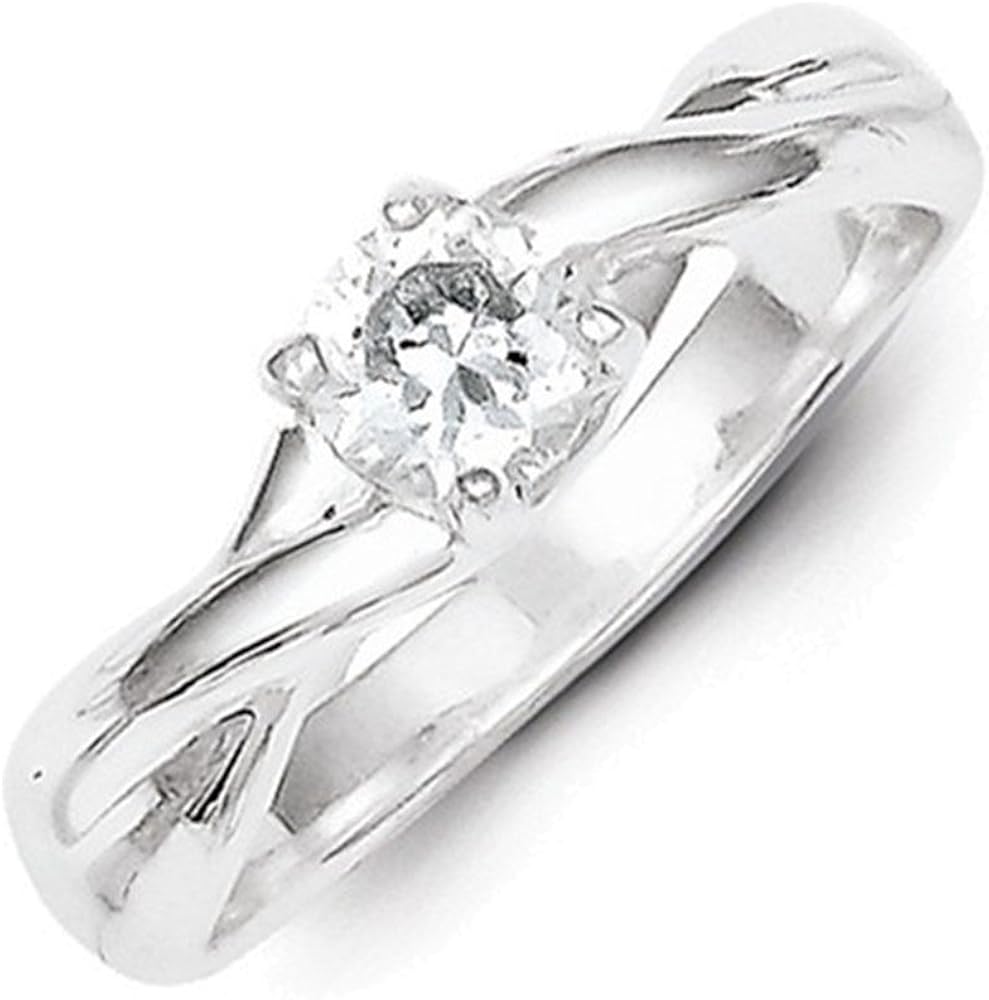 Jewelry Adviser Rings Sterling Silver CZ Ring Size 6 Jewelry