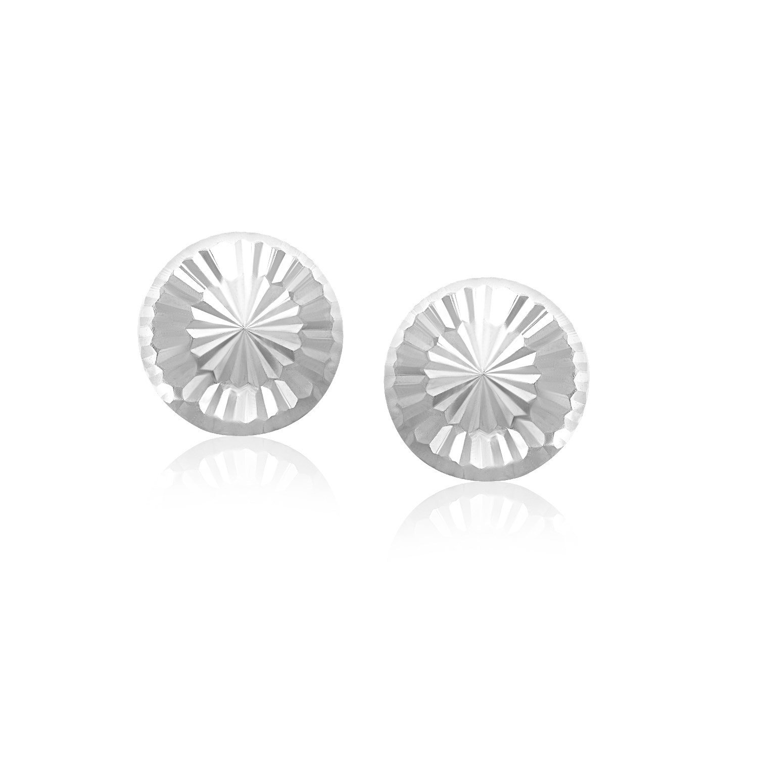 Amazon Com Jewels By Lux 14k White Gold Textured Flat Style Stud