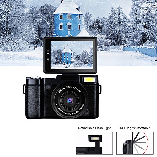 Digital Camera Camcorder 24MP Vlogging Camera Full HD 1080p Camera Flip