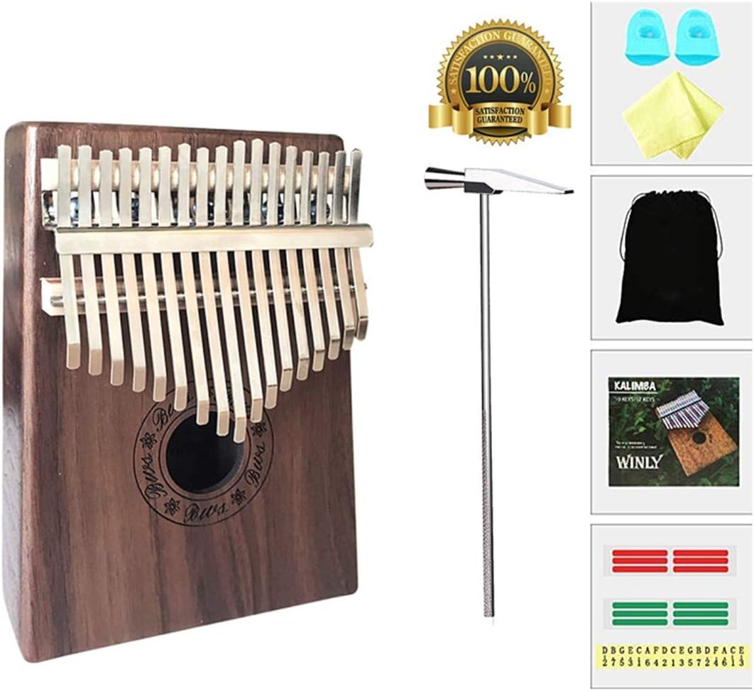 Kalimba 17 Key Thumb Piano Upgrade Design Acacia Wood Protective Case Tune Hammer Portable Handmade African Musical Instrument for Kids Adult Beginners Professionals