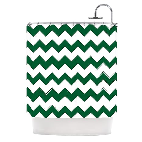 Kess Inhouse Kess Candy Cane Green Chevron Shower Curtain 69 By