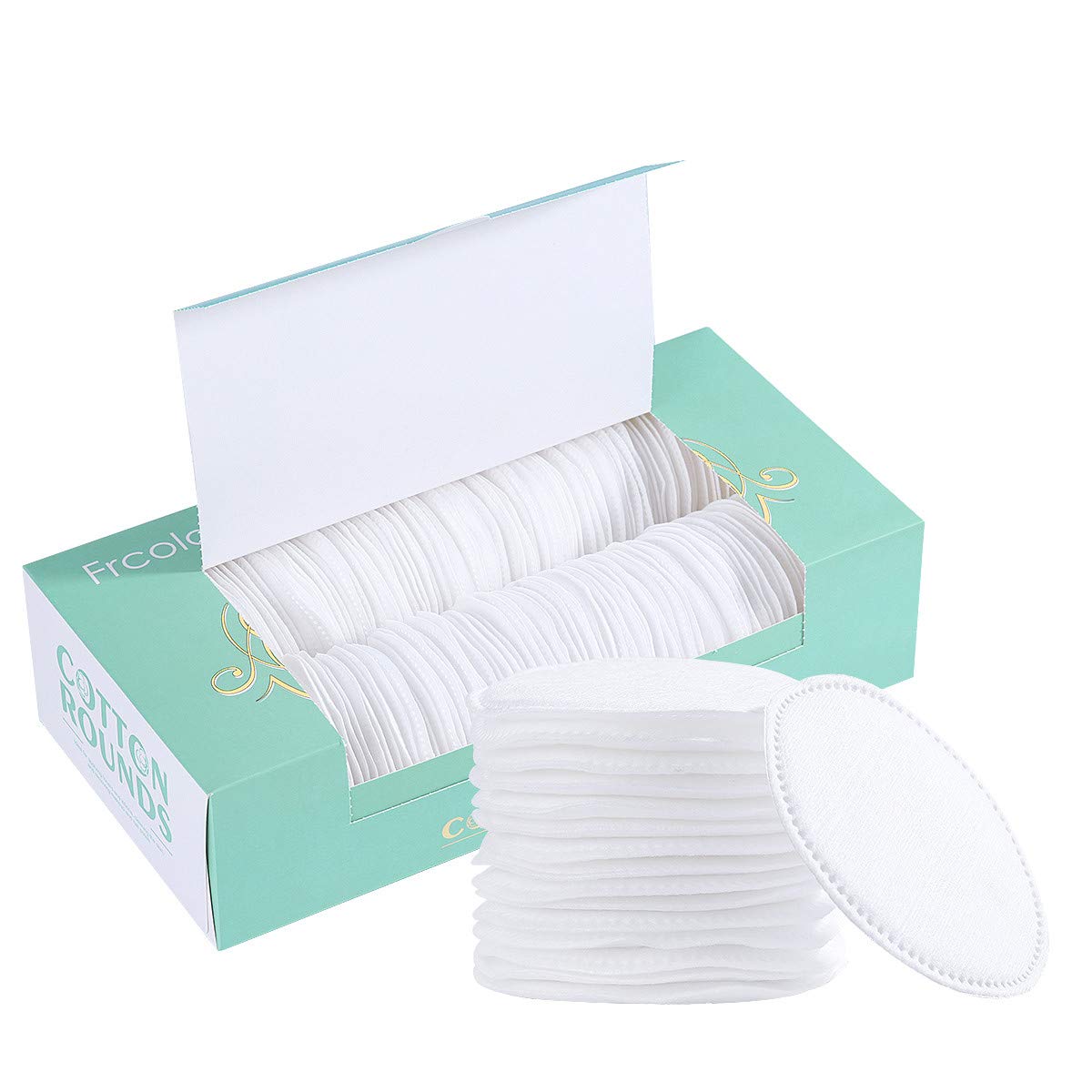 Frcolor Cotton Pads Make Up Remover, 200 Pack Cosmetic Cotton Pads Cotton Rounds Cleansing Pads for Face