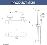 kisimixer Thermostatic Shower Mixer with Adjustable Riser Kit Chrome view 5