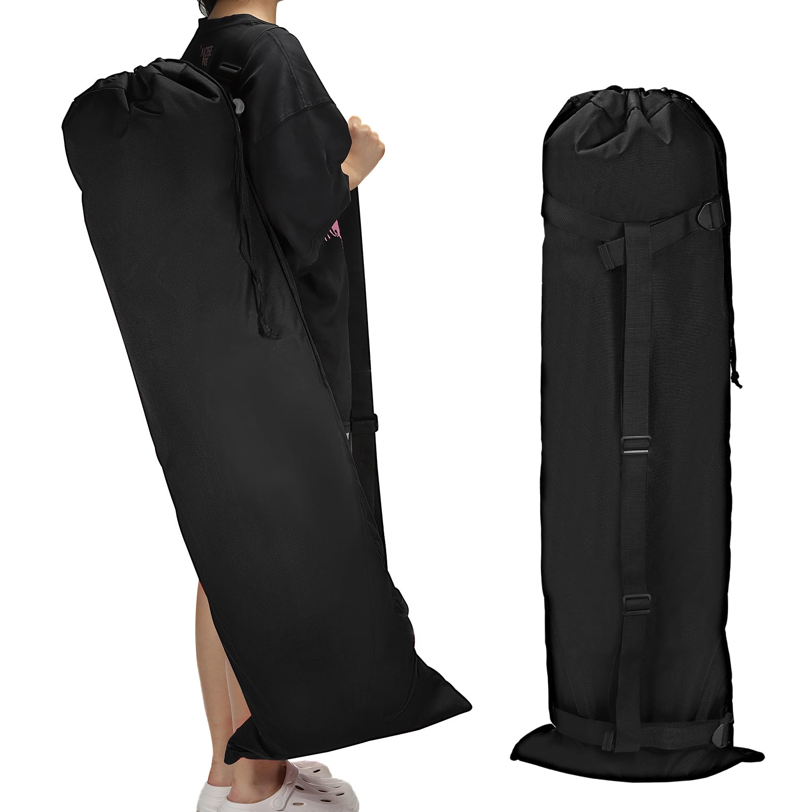 PATIKIL 47 Inch Camp Chair Replacement Bags, 2 Pack Heavy Folding Camping Chair Bag 900D Oxford Large Mouth Storage Bags with Shoulder Strap for Travel Camping, Black