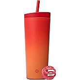 BlenderBottle Shaker 2-in-1 Tumbler - Stainless Steel - 24-oz. - Red/Orange (Heatwave) (Amazon)