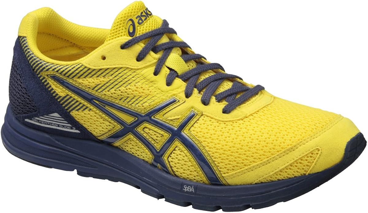 Amazon アシックス ランニングシューズ Gelfeather Glide 3 Tjr406 旧モデル 0551レモンイエロー ディープコバルト 26 5 Asics アシックス ランニング