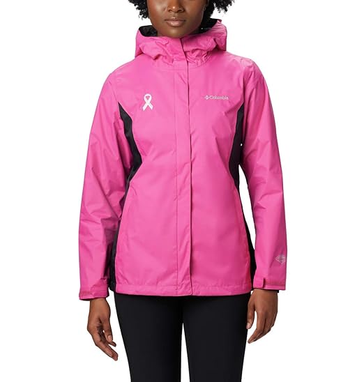 columbia tested tough in pink rain jacket